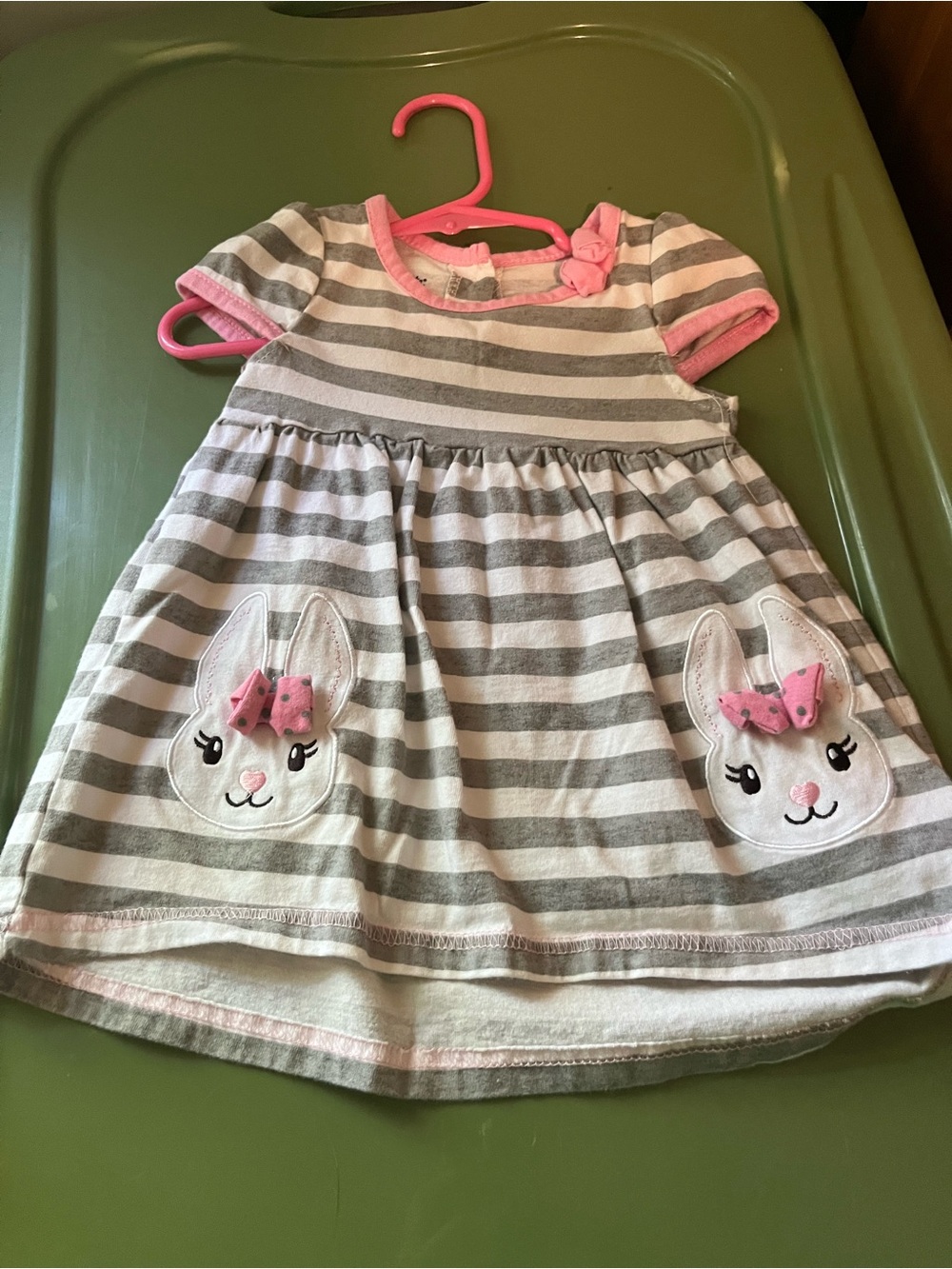 Nannette Gray & Pink Bunny Pocket Dress